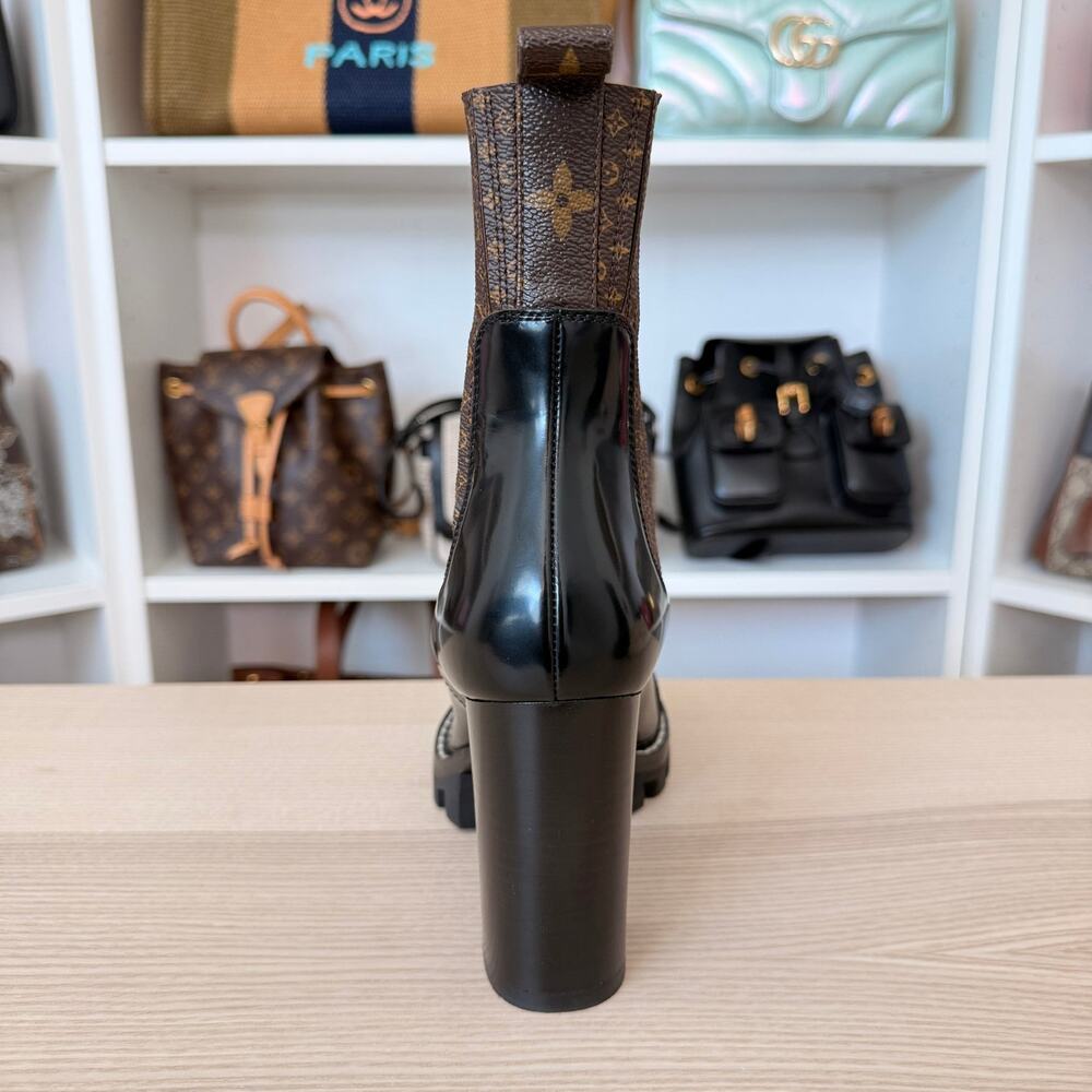Louis Vuitton Monogram Ankle Boots Smooth Leather Size 37.5 EU / 7.5 US - Picture 9 of 14